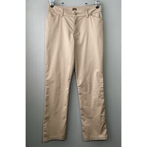 LEE Khakis Size 8 Medium Wrinkle Free Tan Trousers Office Career Uniform Pants